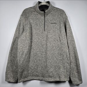 Eddie Bauer Radiator Fleece Marled Barley Heather 1/4 Zip Pullover Sweater XL
